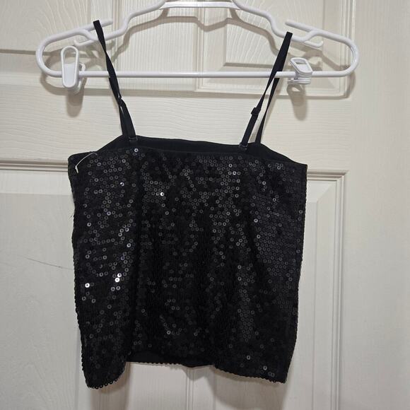 Offline by Aerie Black Sequin Crop Top Size S Party Club Tank - Picture 3 of 5